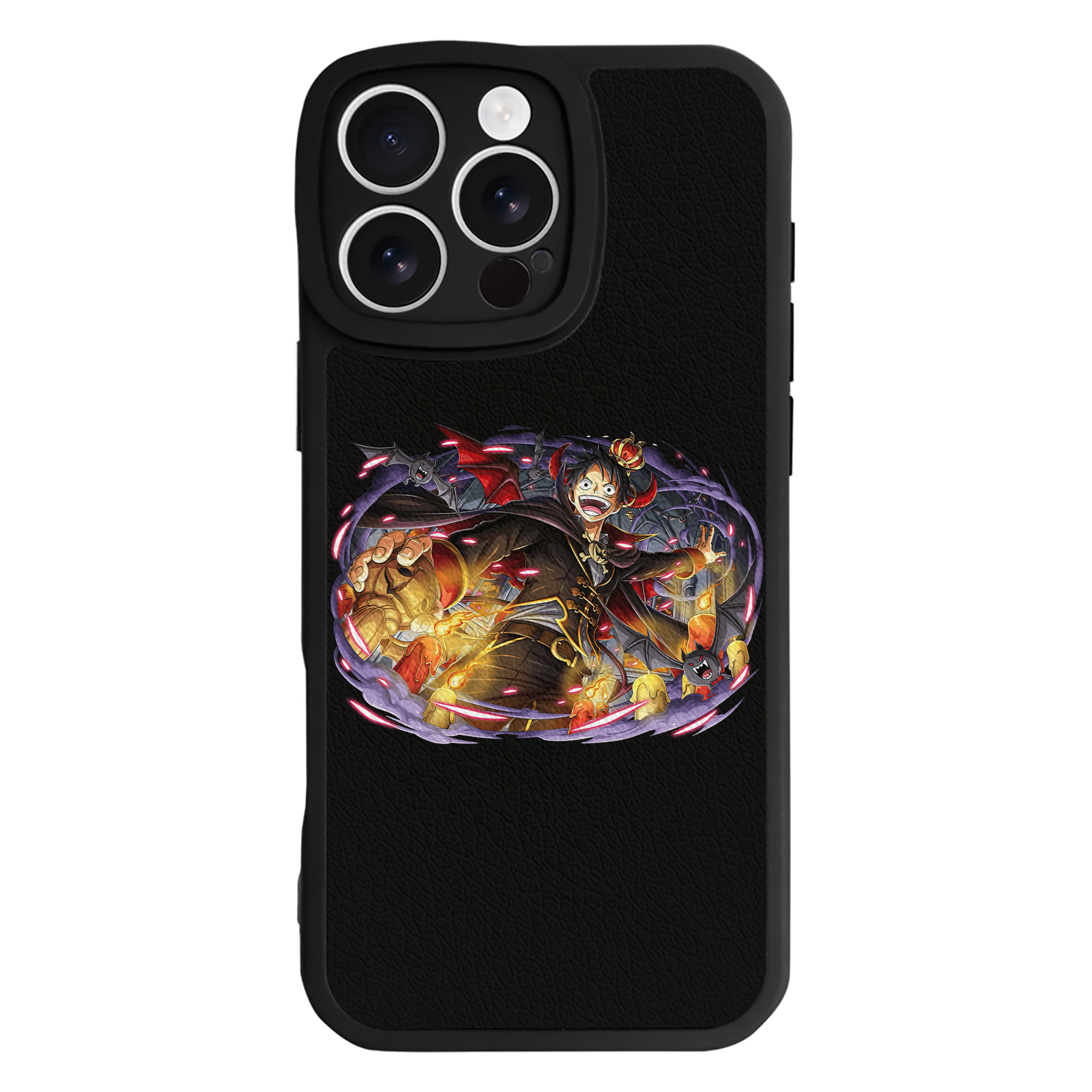 （画像用） ワンピース モンキー・D・ルフィ ONE PIECE Monkey D. Luffy 【iPhone 16シリーズ対応】シリコンスマホケース（レザー調） 材質：シリコン